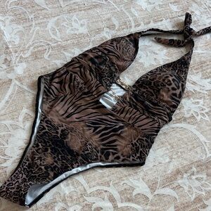 Chic Animal Print Women's One Piece Swimsuit